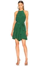 Tibi Silk Cdc Halter Ruffle Romper In Green