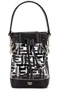 Fendi Mini Mon Tresor Logo Crossbody Bag In Black