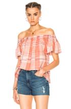 Ulla Johnson Amania Top In Checkered & Plaid,pink