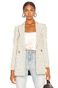 Blaze Milano Oh La La Polka Dot Everyday Double Breasted Blazer In Geometric Print,neutrals