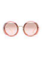 Miu Miu Glitter Square Sunglasses In Pink