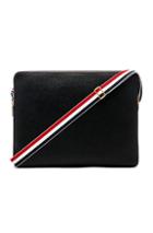 Thom Browne Pebble Grain Messenger Bag In Black