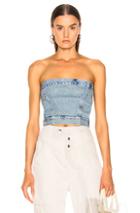Re/done Deconstructed Corset In Denim Light