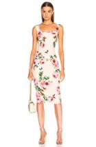 Dolce & Gabbana Floral Cady Sleeveless Midi Dress In Floral,pink