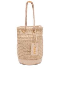 Saint Laurent Sea Small Rope Bucket Bag In Neutrals