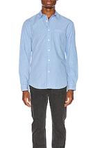Frame Single Pocket Long Sleeve Shirt In Blue