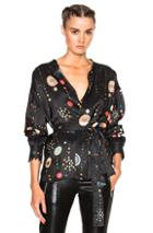 Isabel Marant Oliver Shantung Top In Black,abstract