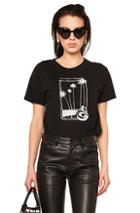 Saint Laurent Souvenir Flamingo Graphic Tee In Black