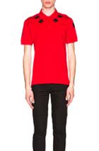 Givenchy Cuban Fit Star Collar 74 Polo In Red