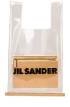 Jil Sander Logo Market Bag In Neutral,white