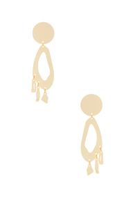 Modern Weaving Lobe Chandelier Earrings In Metallics