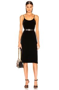 Enza Costa Silk Velvet Slip Dress In Black