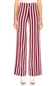 Alexachung High Waist Trousers In Pink,red,stripes