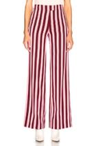Alexachung High Waist Trousers In Pink,red,stripes