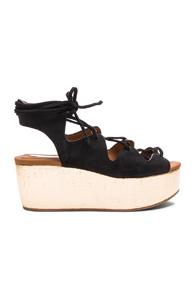 See By Chloe Suede Liana Wedges In Black,metallics