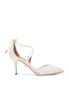 Aquazzura Lace Matilde Bridal Heels In White