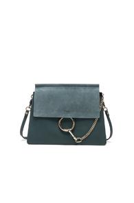 Chloe Medium Faye Suede & Calfskin Bag In Blue