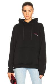 Re/done Cindy Crawford The Crawford Hoodie In Black