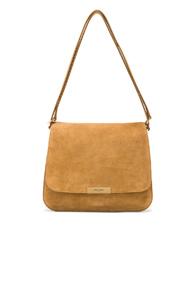 Saint Laurent Suede Amalia Satchel In Neutrals