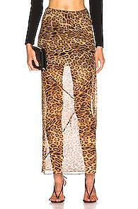 Nili Lotan Ella Skirt In Animal Print,brown