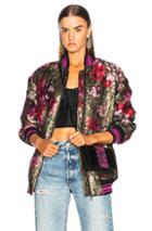 Dolce & Gabbana Floral Jacquard Bomber Jacket In Floral,metallics,pink