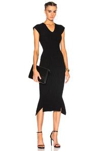Roland Mouret Stockcross Wave Rib Viscose Knit Dress In Black