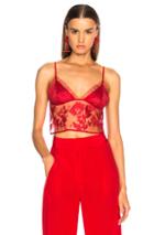 Michelle Mason Lace Crop Cami Top In Red