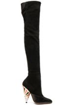 Givenchy Multicolor Heel Suede Over The Knee Boots In Black