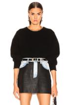 Alexander Wang Split Back Chain Crew Sweater In Black