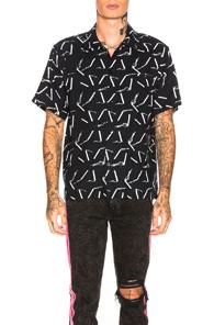 Amiri Smoke Shirt In Abstract,black,white