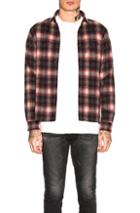 John Elliott Wool Flannel Shirt In Plaid,black,red
