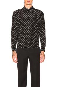 Saint Laurent Cards Shirt In Abstract,black