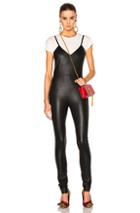 Sprwmn Leather Catsuit In Black