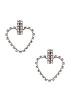 Saint Laurent Heart Clip Earrings In Metallic