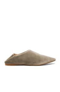 Acne Studios Amina Velvet Babouche Slipper In Gray