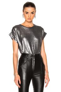 Balmain Metallic Tee In Gray,metallics