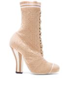 Fendi Knit Booties In Neutrals