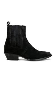 Saint Laurent Western Ankle Bootie In Black