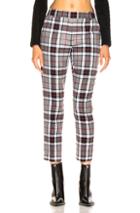 Alexander Wang High Waisted Cigarette Trousers In Gray,plaid,red