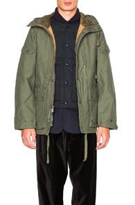 Engineered Garments Double Cloth Field Jacket In Green