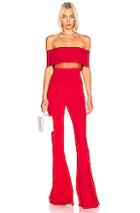 Cushnie Off Shoulder Jumpsuit In Red