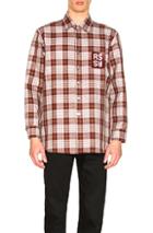 Raf Simons Denim Shirt In Checkered & Plaid,red