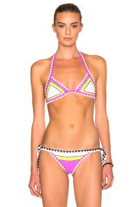 Same Swim Catch Bikini Top In Purple,geometric Print