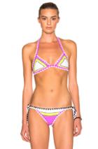 Same Swim Catch Bikini Top In Purple,geometric Print