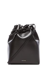 Mansur Gavriel Coated Large Bucket Bag In Black