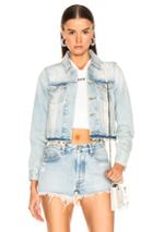 Off-white Cropped Jacket In Denim Light