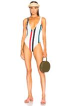 Solid & Striped Michelle Swimsuit In Red,green,stripes,white