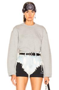 T By Alexander Wang Cropped Sweater In Gray