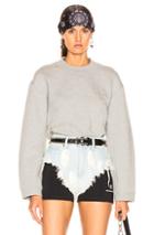 T By Alexander Wang Cropped Sweater In Gray