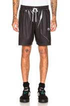 Adidas By Alexander Wang Track Shorts In Black,stripes,white